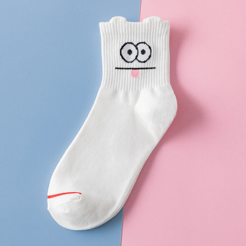 Three-dimensional big eyes Korean socks