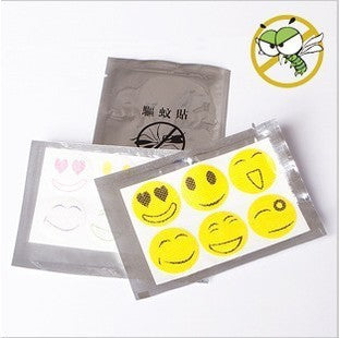 Summer Smile Mosquito Sticker Cartoon Mosquito Repellent Mosquito Repellent Mosquito Sticker 6 pieces of random color