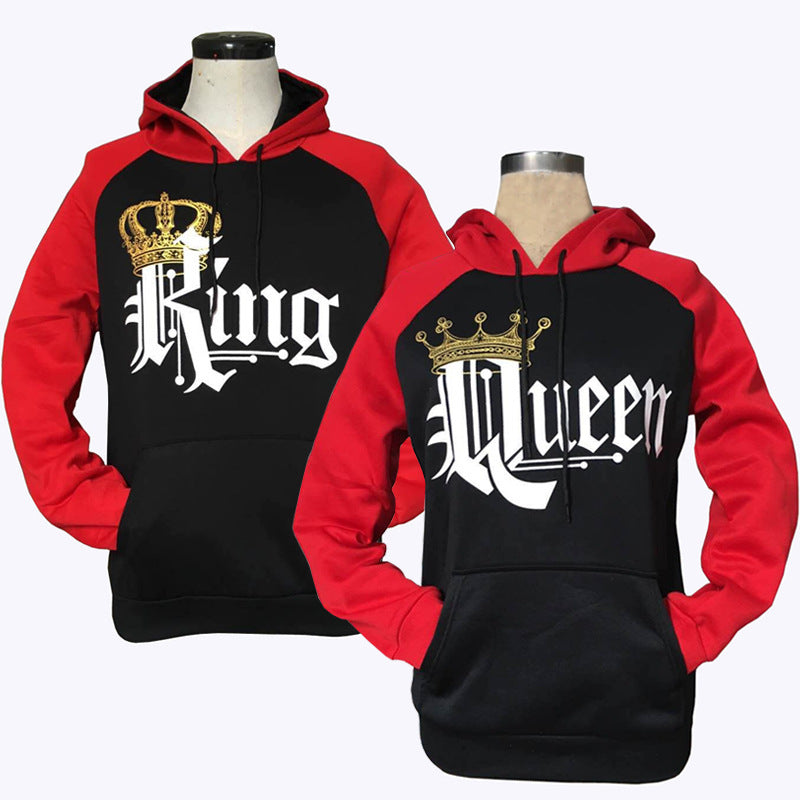 Printed Hooded Couple Sweatshirt