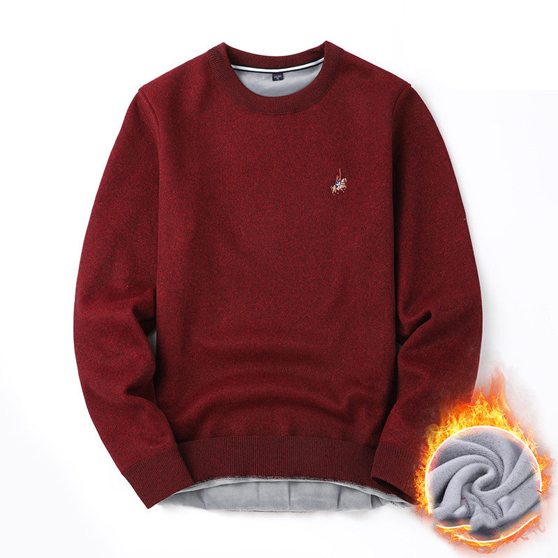 Sweater Men Autumn And Winter Plus Velvet Thickening Base