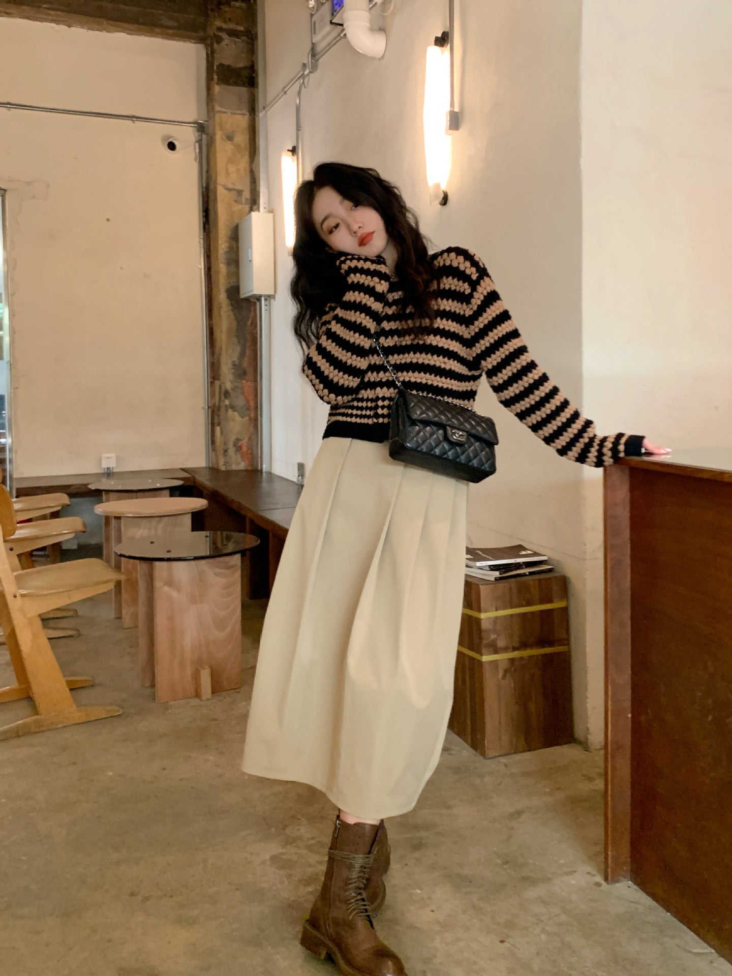 New Mid-length Design Niche Long Skirt