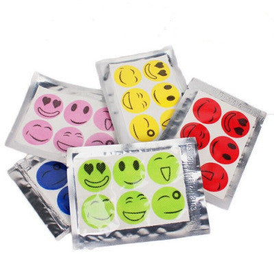 Summer Smile Mosquito Sticker Cartoon Mosquito Repellent Mosquito Repellent Mosquito Sticker 6 pieces of random color