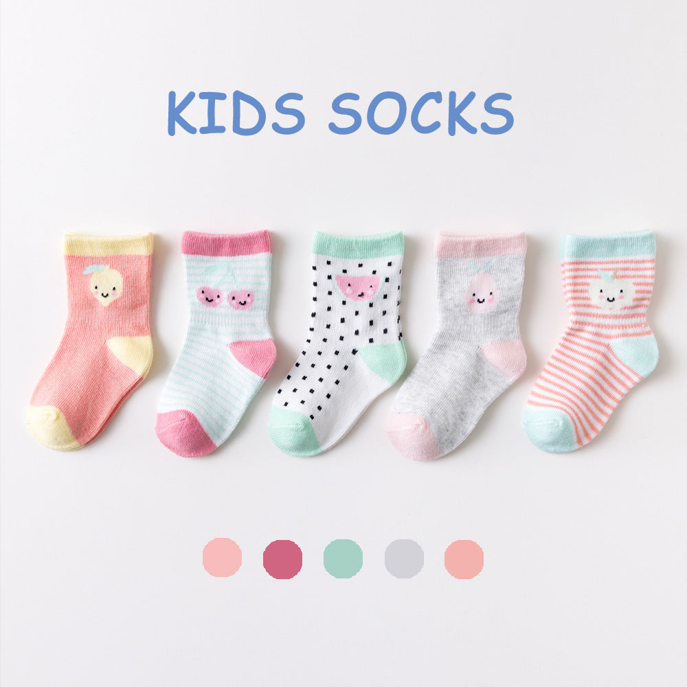 5 Pairs Of Spring And Summer Thin Children's Socks