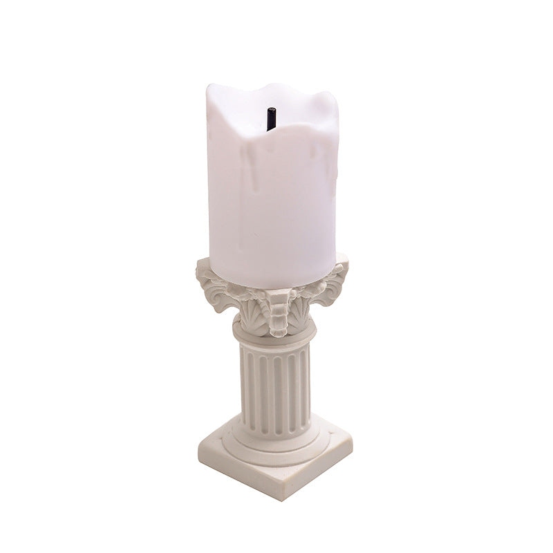 Ins Wind Roman Wave Oblique Candle Table Lamp Desktop Ornament