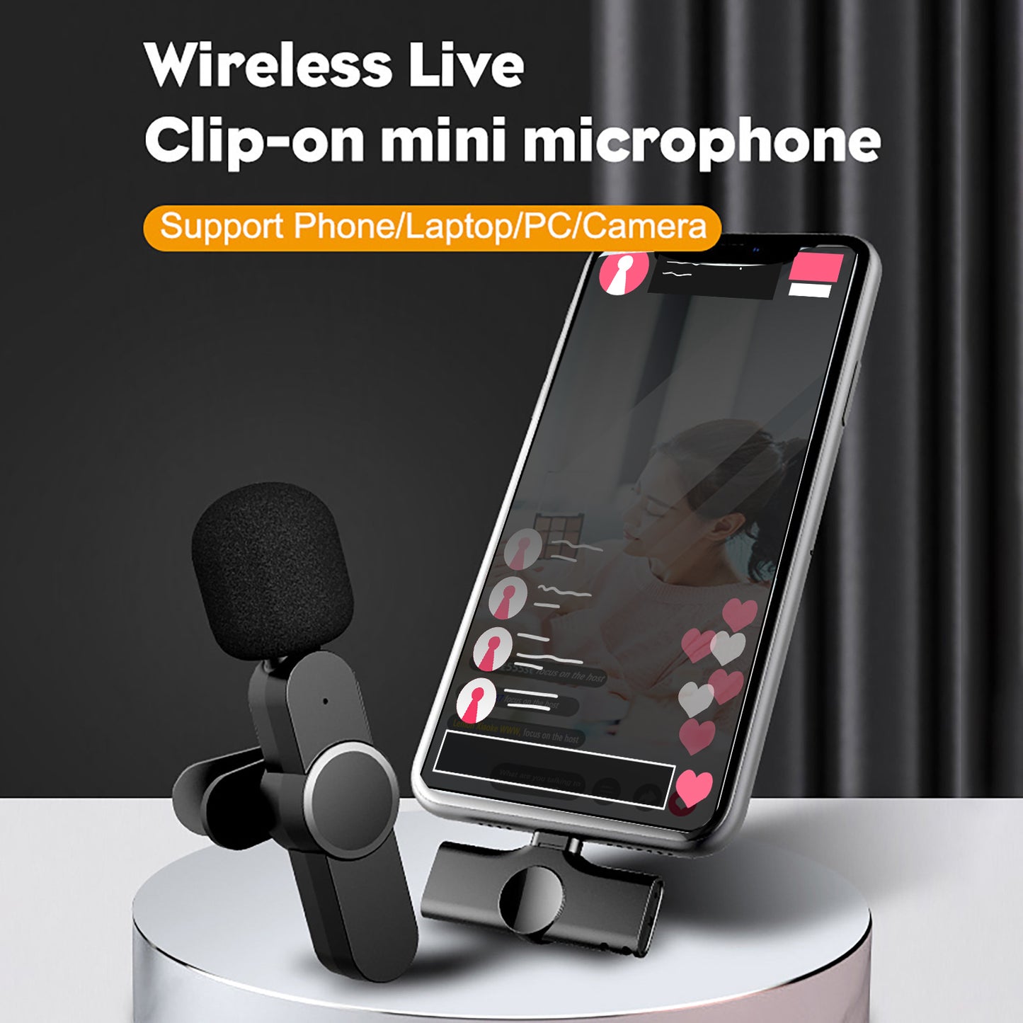 2021 NEW EP033 Wireless Lavalier Microphone Lapel Clip Mic For  Android Phone Support Multi-channel Real-Time Mixing