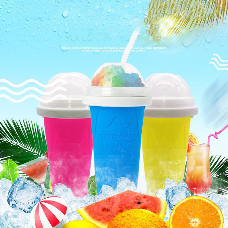 Quick-frozen Smoothies Newly Durable Slushy Ice Cream Maker Squeeze Slush Quick Cooling Cup Milkshake Bottle Smoothie Cup