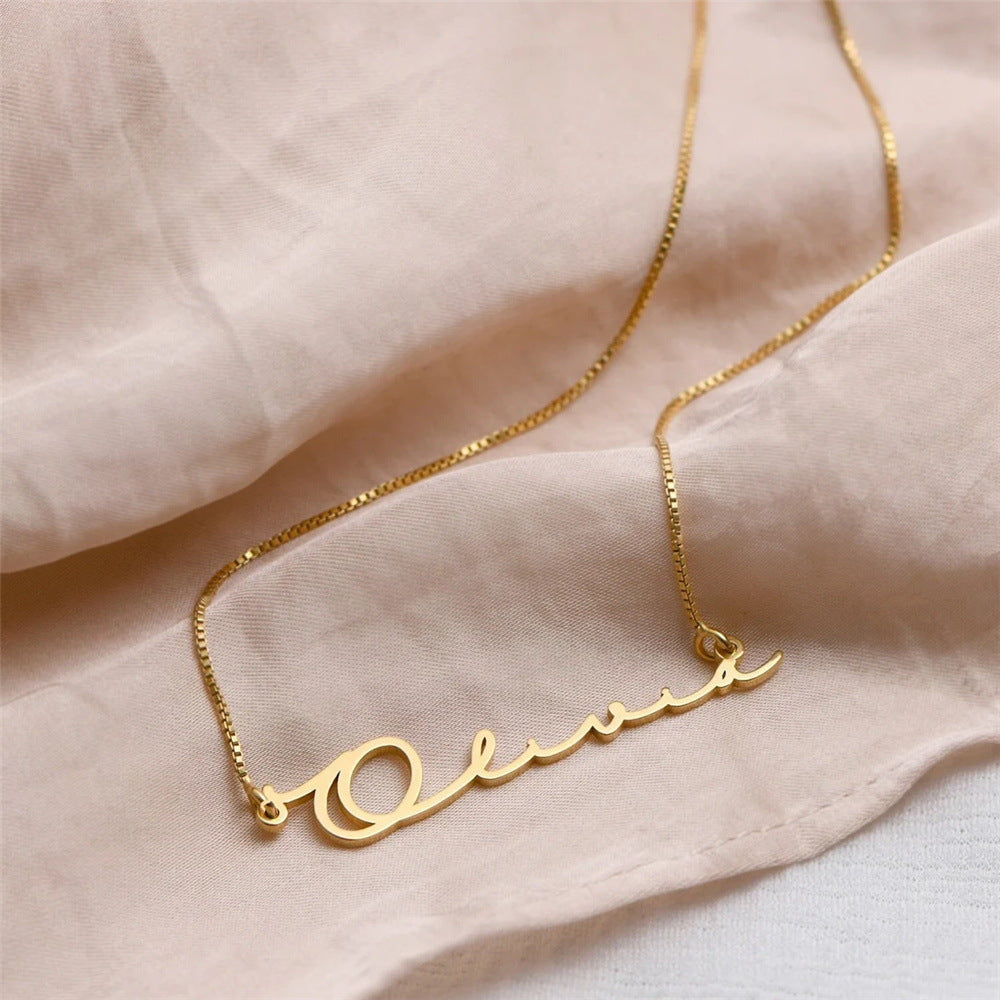 Personalized Stainless Steel English Letter Name Necklace