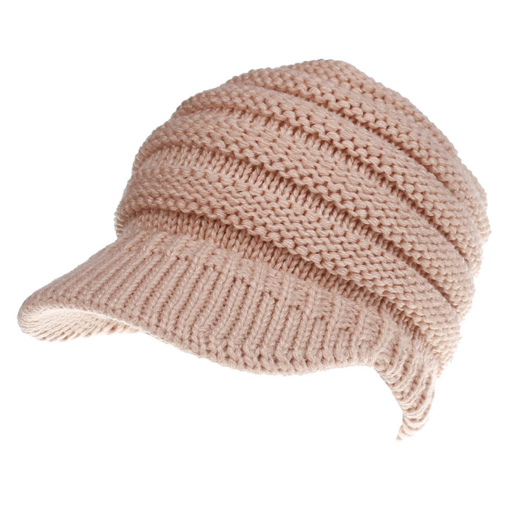 Knitted Baseball Cap Messy Bun Beanie Women Ponytail Beanies Autumn Winter Hats Female Soft Knitting Caps Warm Ladies Skullies