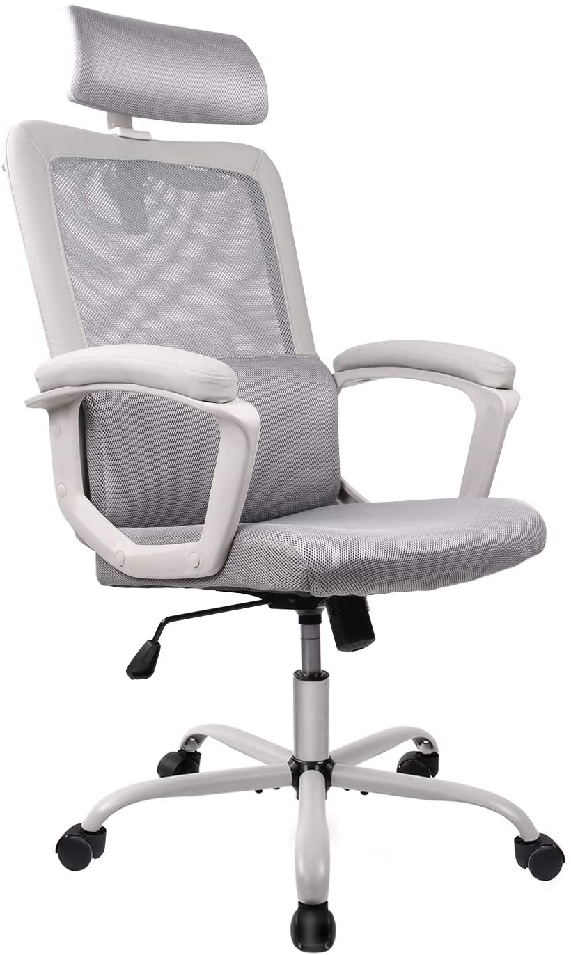 High Back Ergonomic Mesh Desk Office Chair with Padding Armrest and Adjustable Headrest