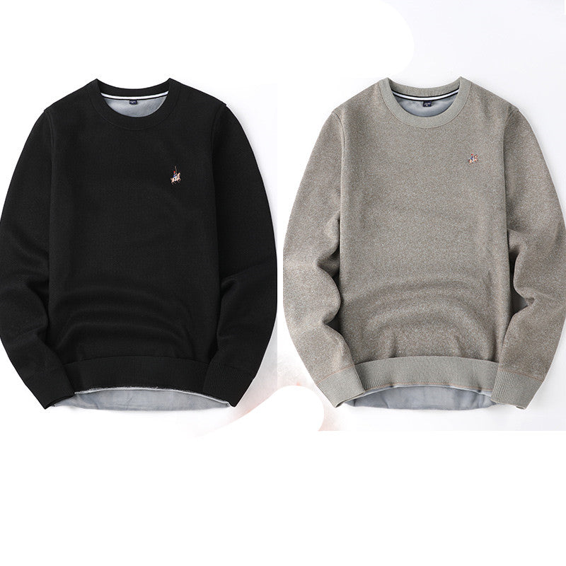 Sweater Men Autumn And Winter Plus Velvet Thickening Base