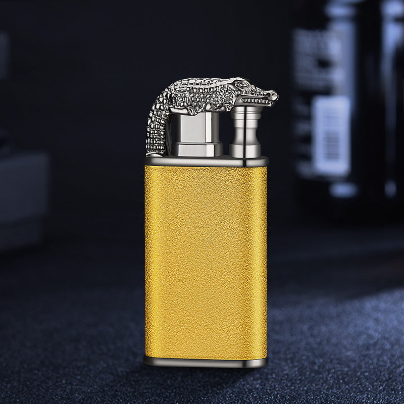 2022 Creative Blue Flame Lighter Dolphin Dragon Tiger Double Fire Metal Winproof Lighter Inflatable Lighter