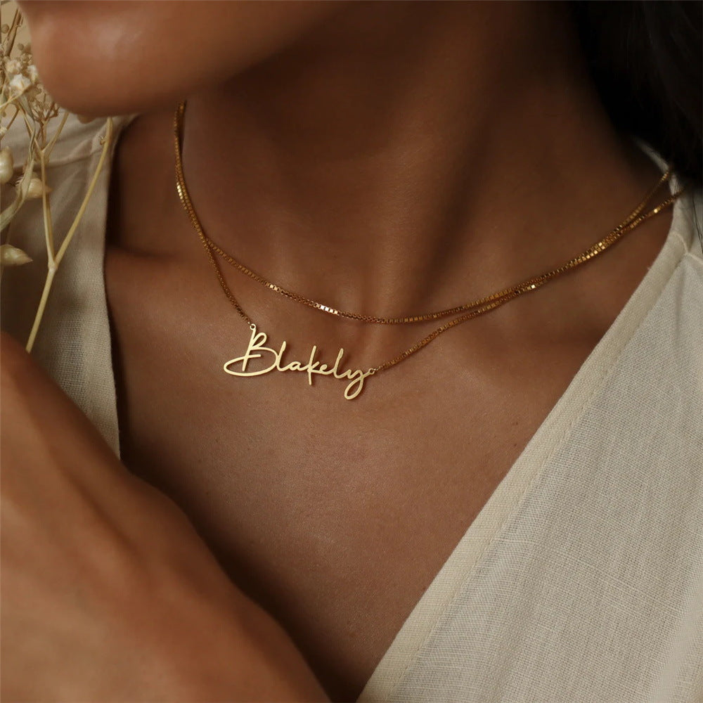 Personalized Stainless Steel English Letter Name Necklace