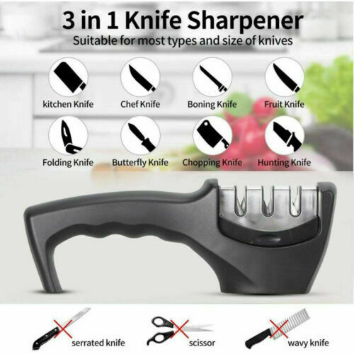 Knife Sharpener 3 Stage Professional Tungsten Kitchen Sharpening System Tool