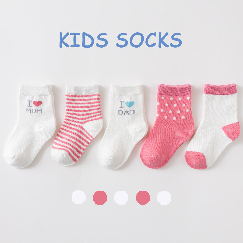 5 Pairs Of Spring And Summer Thin Children's Socks