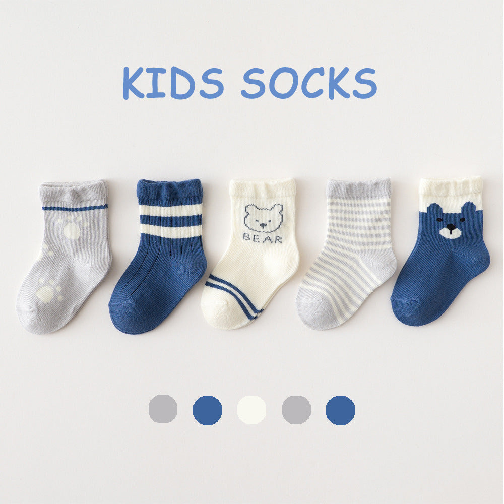 5 Pairs Of Spring And Summer Thin Children's Socks