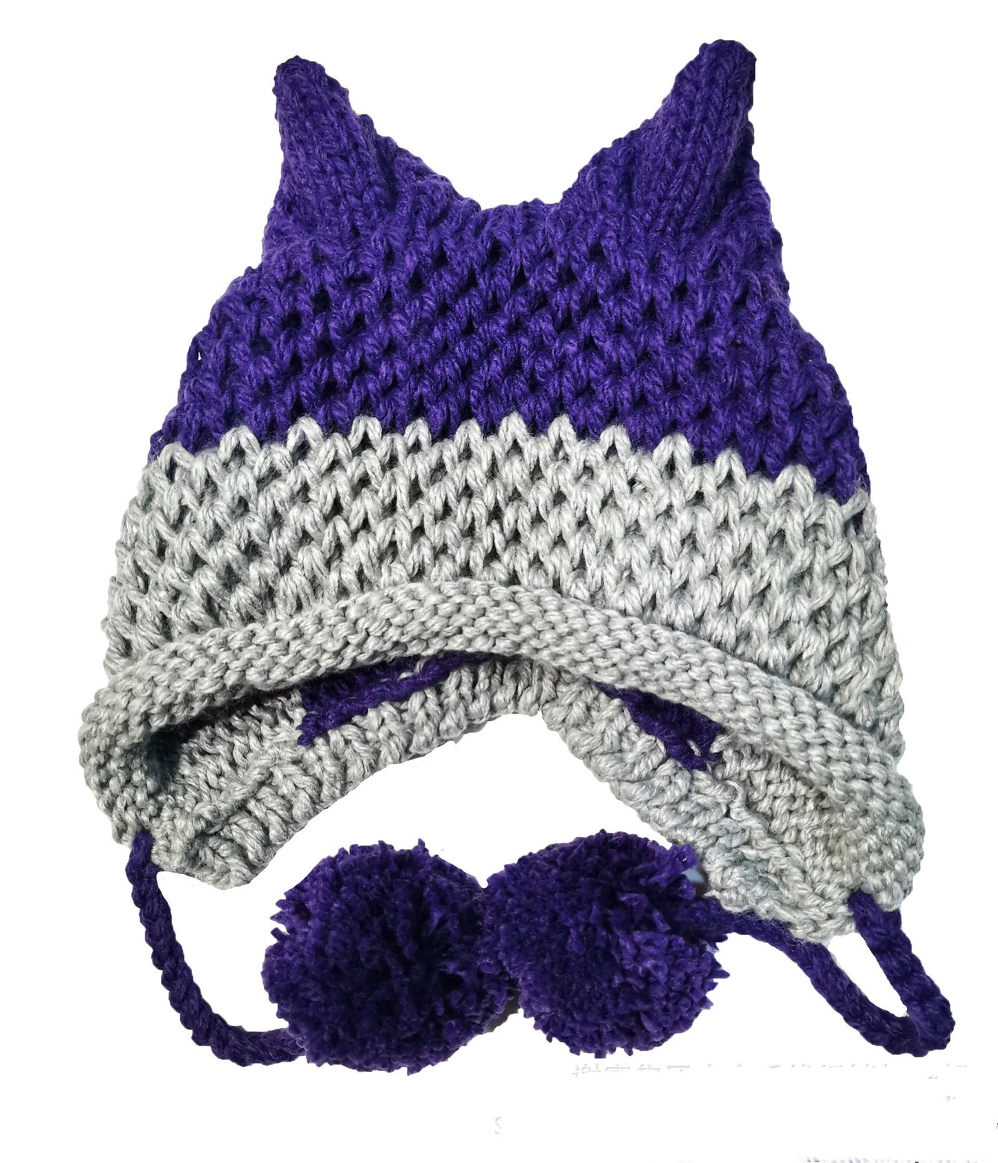 BomHCS Cute Fox Ears Beanie Winter Warm Handmade Knit Hat