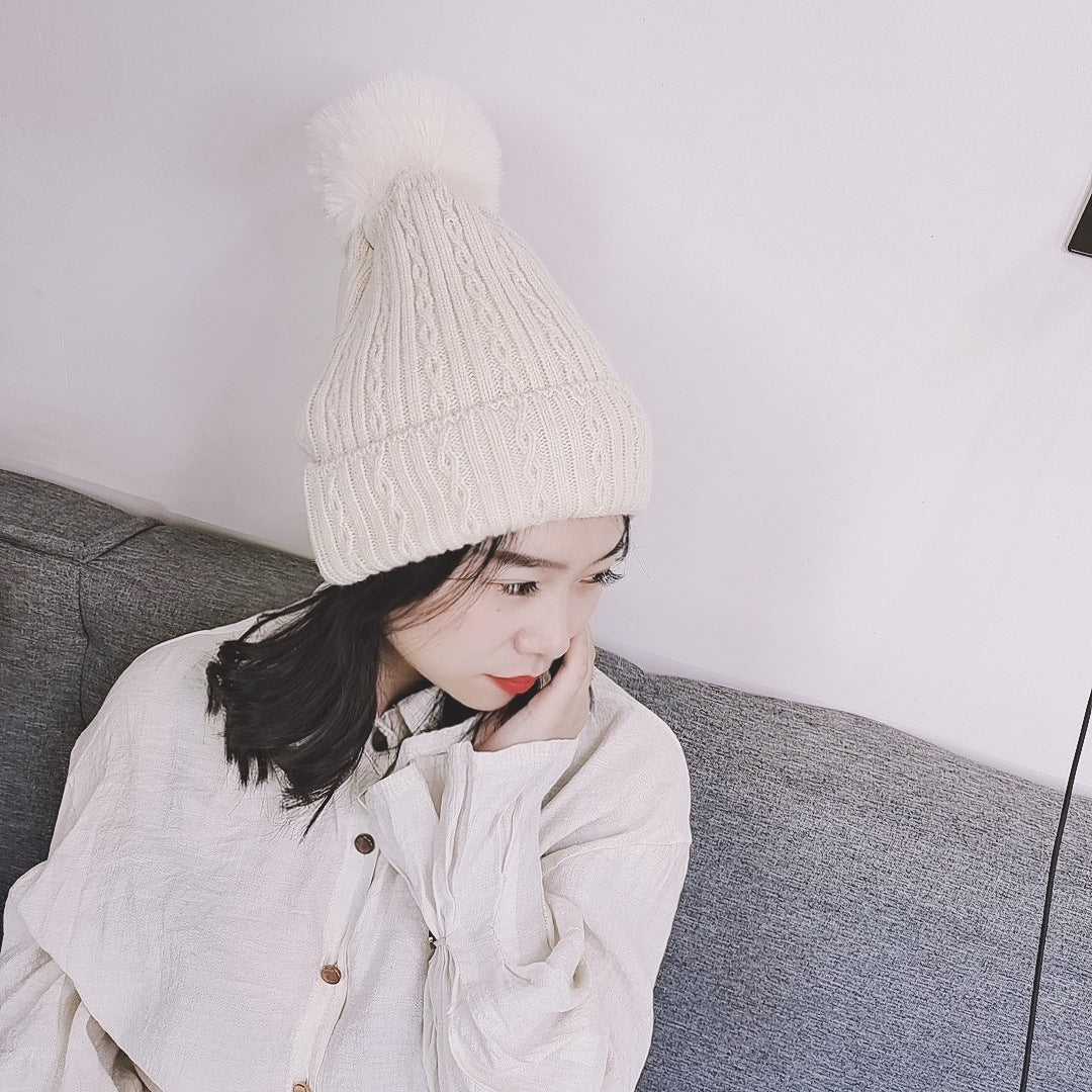 Autumn And Winter Korean Ins Net Red Twist Woolen Hat