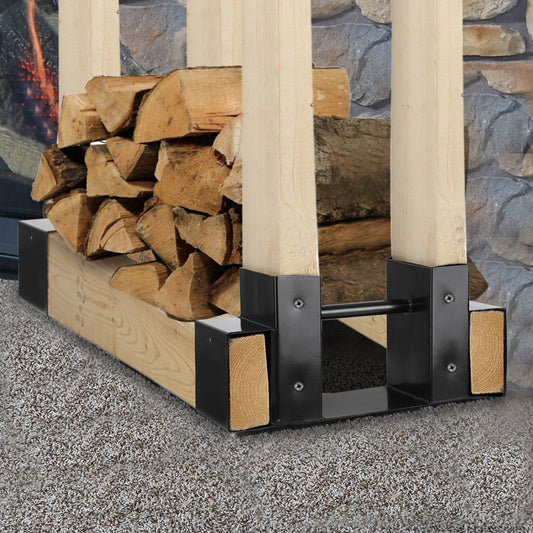 Outdoor Firewood Log Rack Bracket Kit Adjustable To Any Length