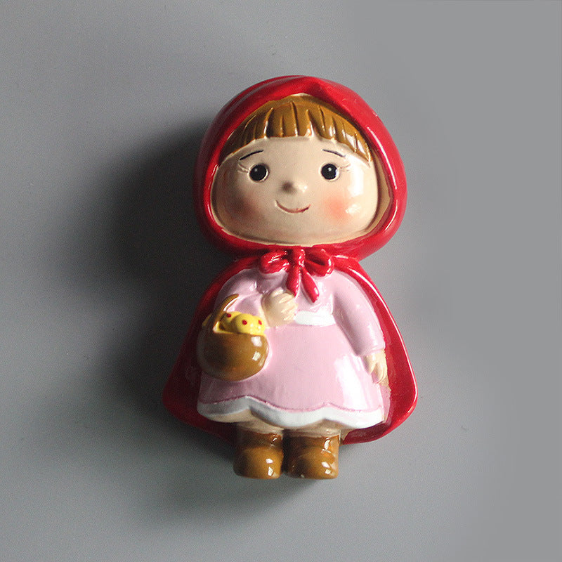 Cute Big Wolf Series Cute Little Red Riding Hood Little Girl Refrigerator Magnet Whiteboard Magnet Refrigerator Door Suction Magnet