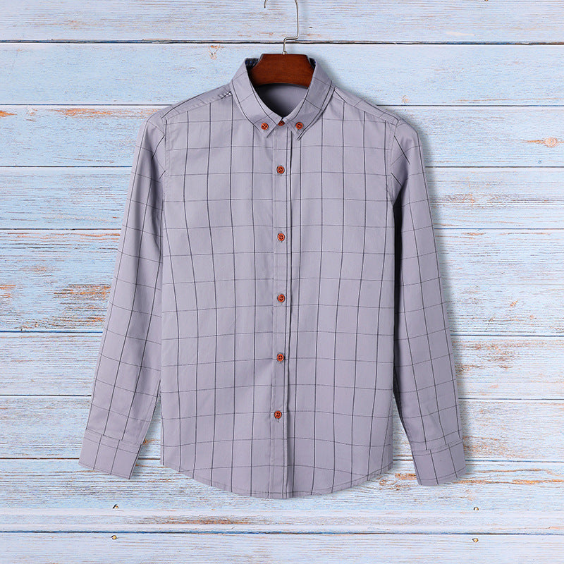 Men's Shirt 2022 Korean Style Casual Autumn Warm Plaid Shirt Long Sleeve Business Base Men's Clothing Manufacturer In Stock