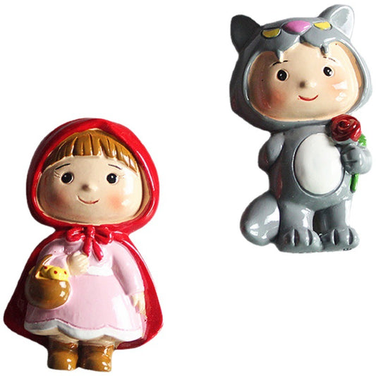 Cute Big Wolf Series Cute Little Red Riding Hood Little Girl Refrigerator Magnet Whiteboard Magnet Refrigerator Door Suction Magnet