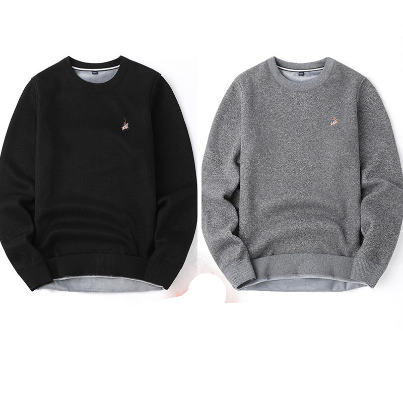 Sweater Men Autumn And Winter Plus Velvet Thickening Base