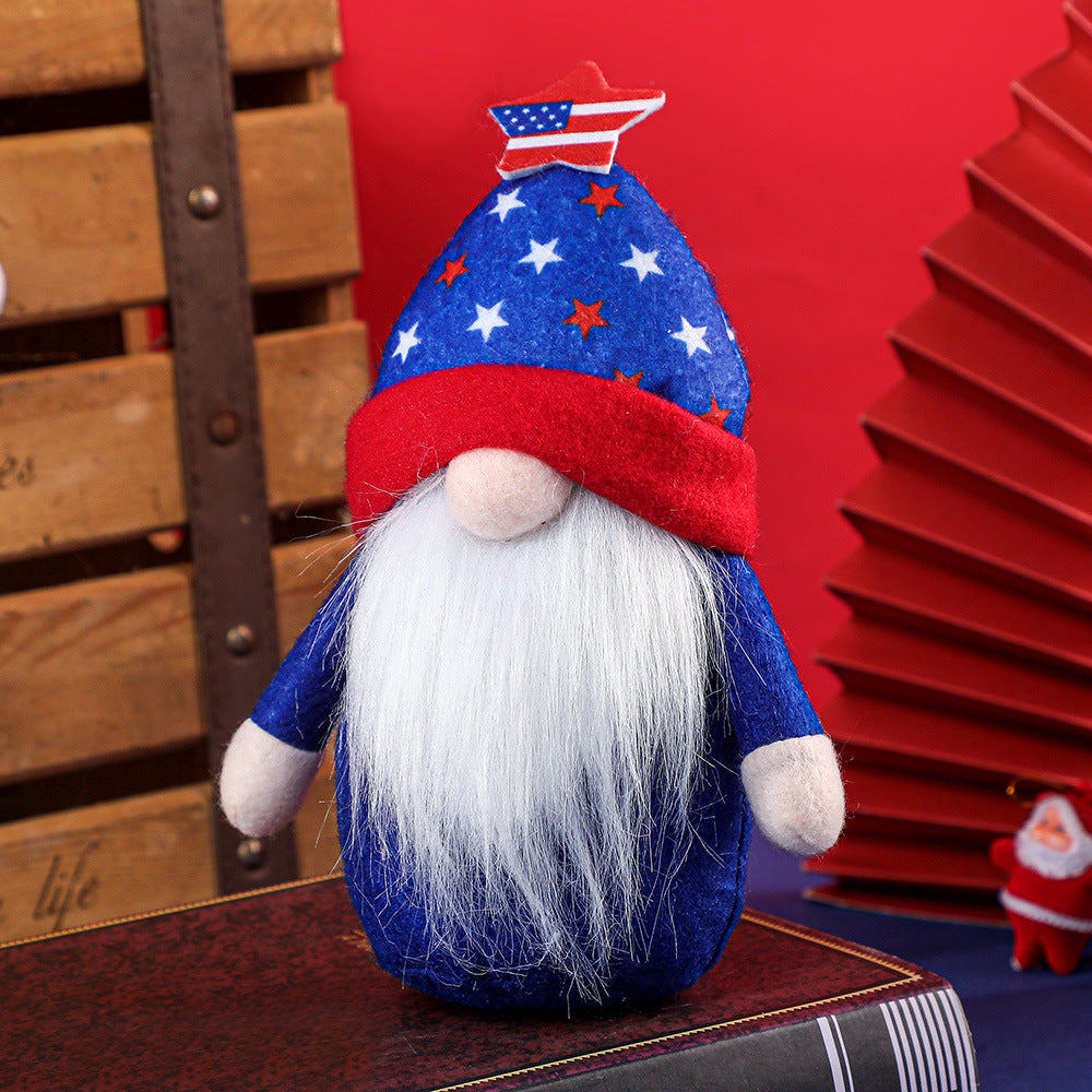 American Independence Day Hat Faceless Forest Old Man Doll Creative Home Furnishings