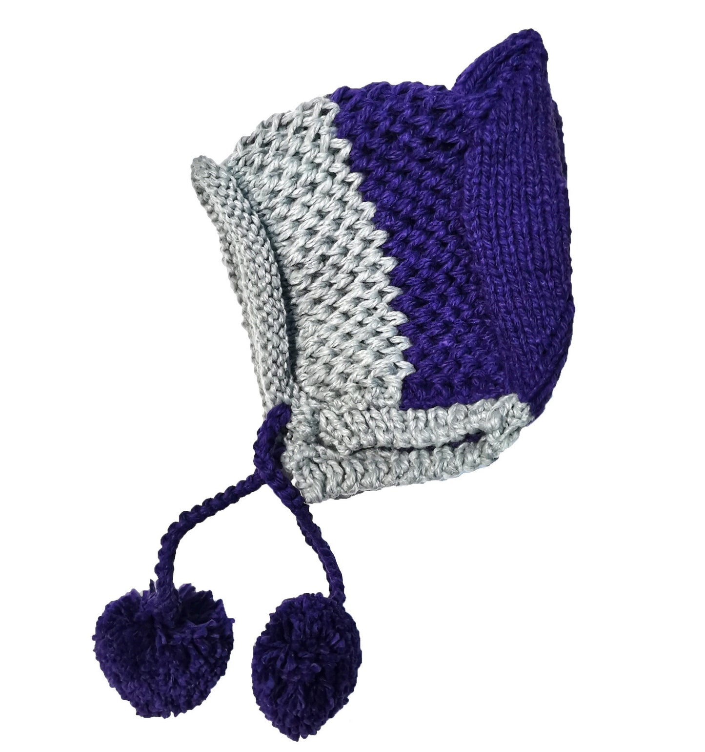 BomHCS Cute Fox Ears Beanie Winter Warm Handmade Knit Hat