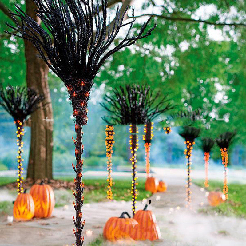 Halloween Pre-lit Broom Venue Decoration Props