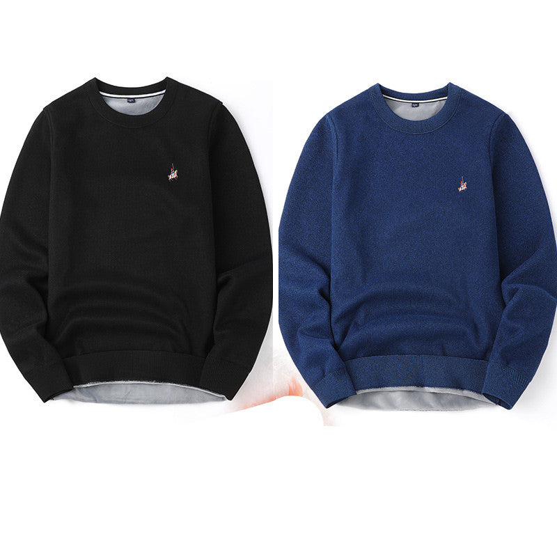 Sweater Men Autumn And Winter Plus Velvet Thickening Base