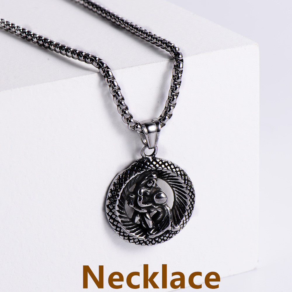 Stainless Steel 12 Constellation Pendant Necklace Aries