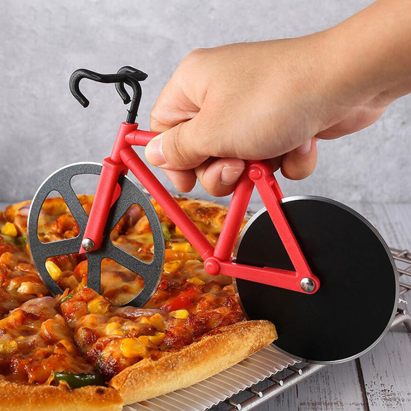 Kitchen Stainless Steel Creative Bicycle Pizza Cutter Baking Tool