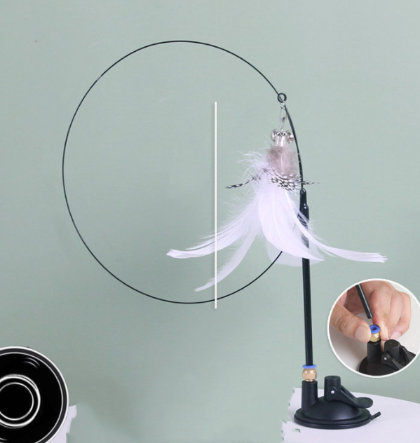 Interactive Wire Feather Bell Suction Cup Automatic Toy