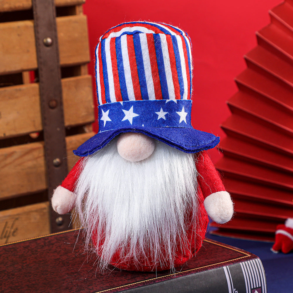 American Independence Day Hat Faceless Forest Old Man Doll Creative Home Furnishings