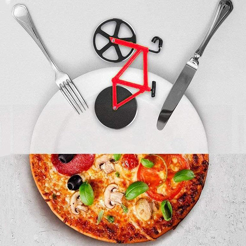 Kitchen Stainless Steel Creative Bicycle Pizza Cutter Baking Tool