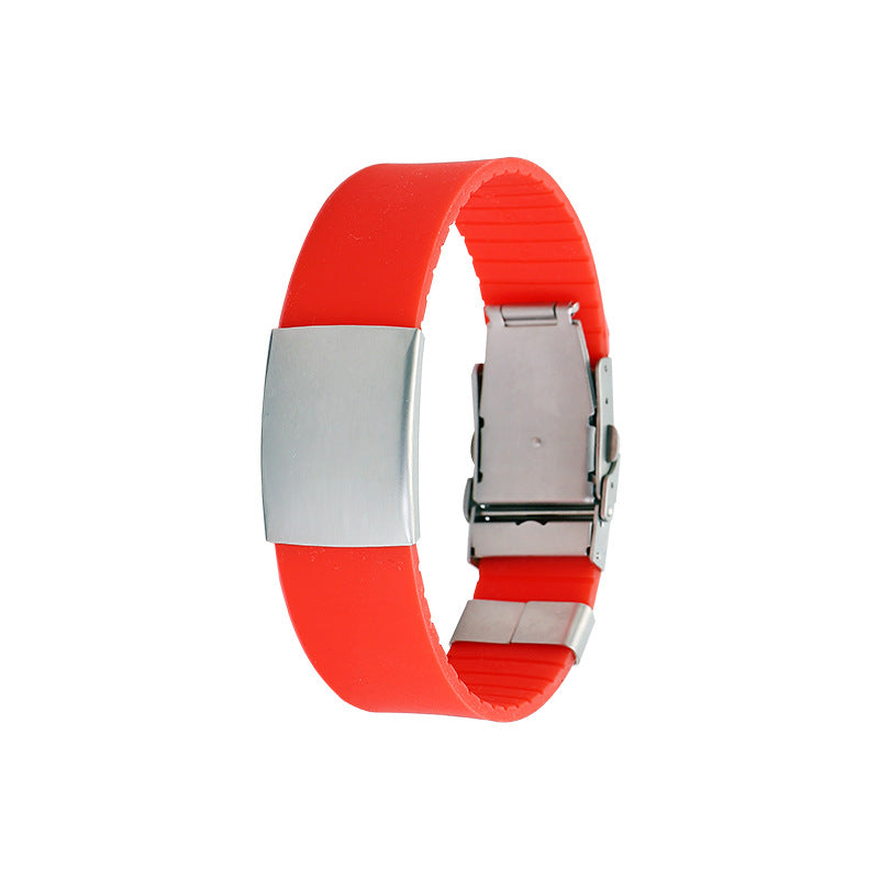 Popular Personality Letterable Stainless Steel Silicone Bracelet