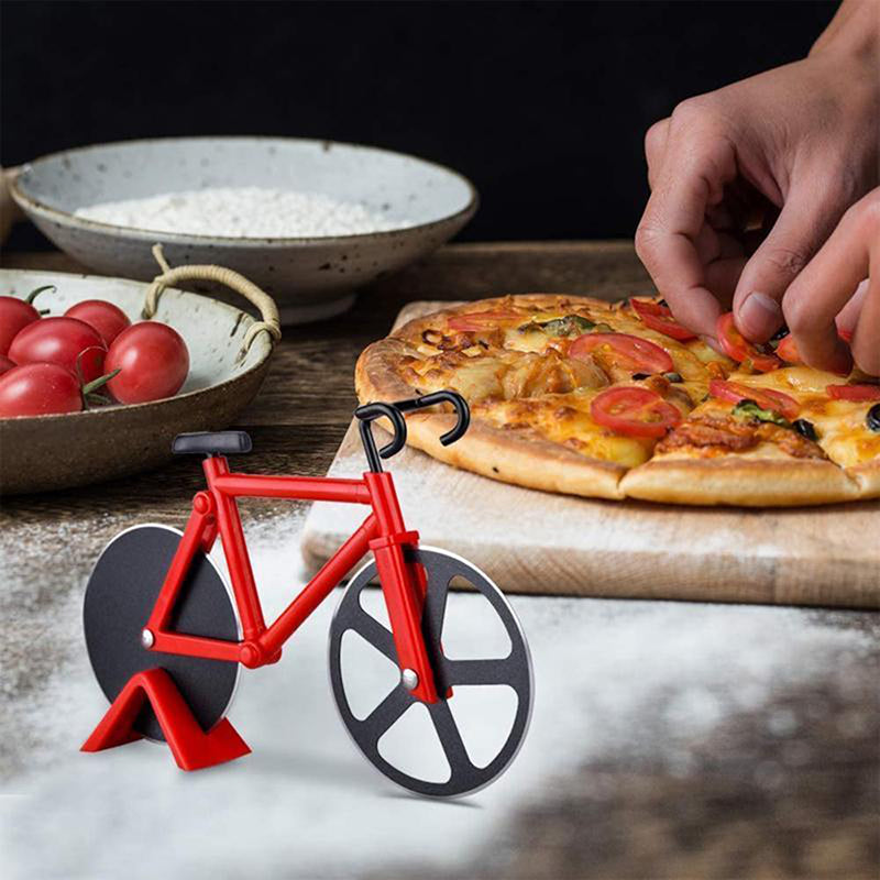 Kitchen Stainless Steel Creative Bicycle Pizza Cutter Baking Tool