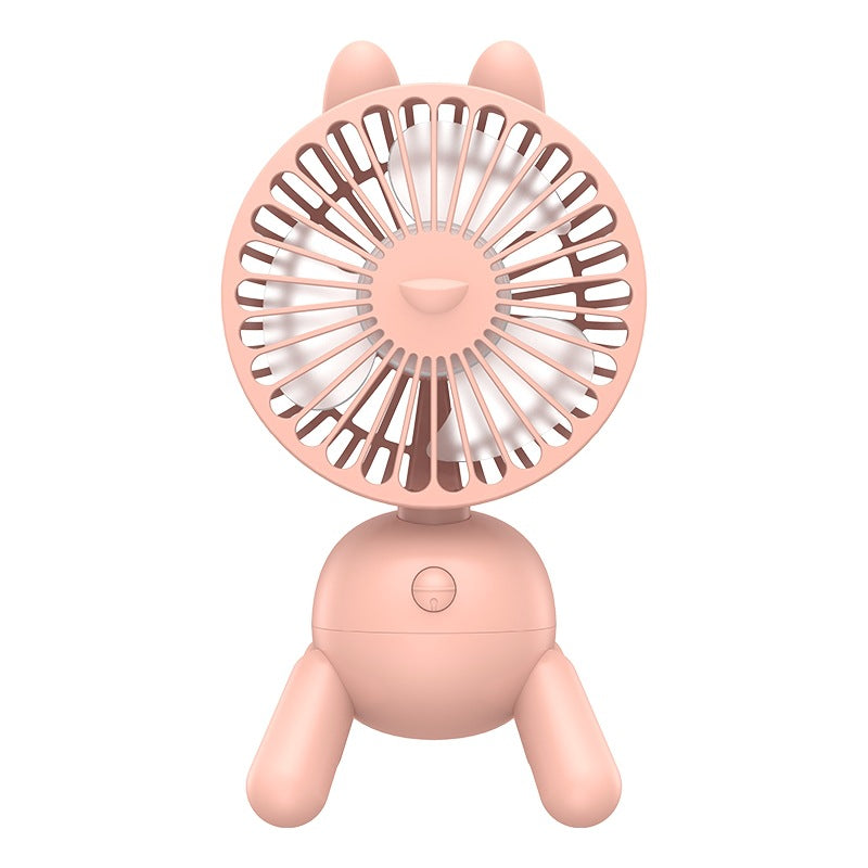 Mini Desktop Electric Fan For Summer Office Home Air Conditioning Mute USB Rechargeable Cartoon Shaking Head Fan Desk Fan