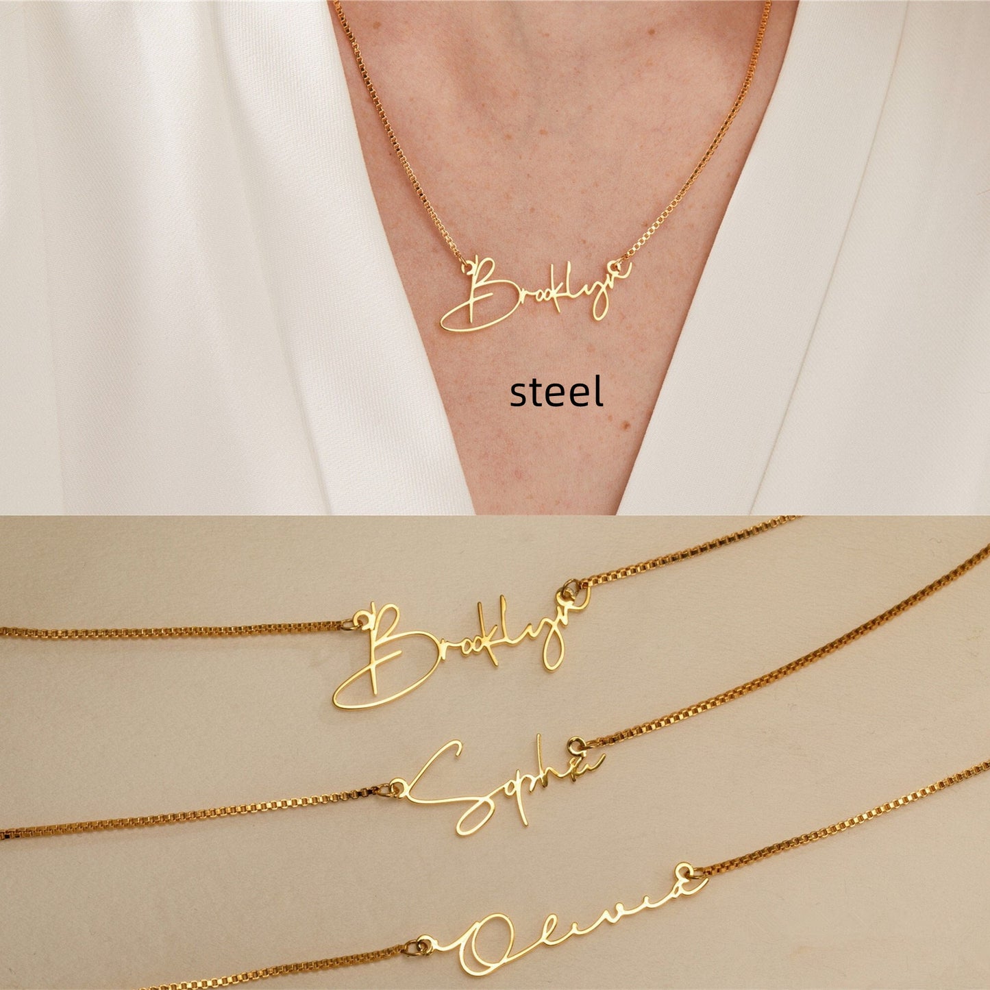 Personalized Stainless Steel English Letter Name Necklace