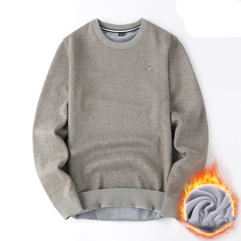 Sweater Men Autumn And Winter Plus Velvet Thickening Base