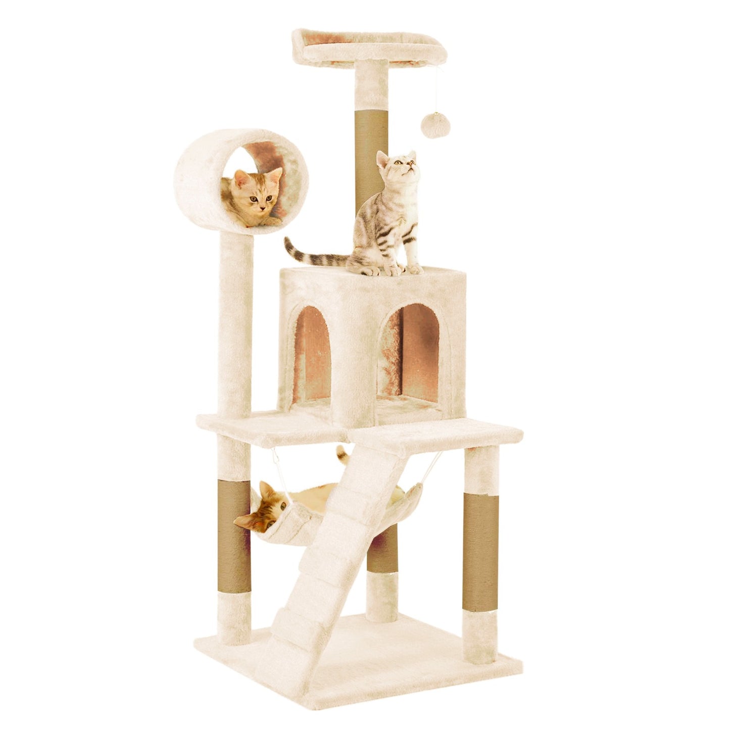 Cat Tower Kittens Pet Play House Cat Activity Tree Condo Scratching Sisal Post