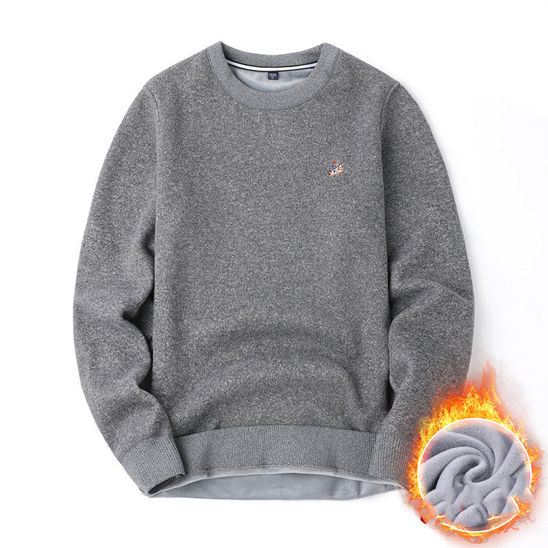 Sweater Men Autumn And Winter Plus Velvet Thickening Base