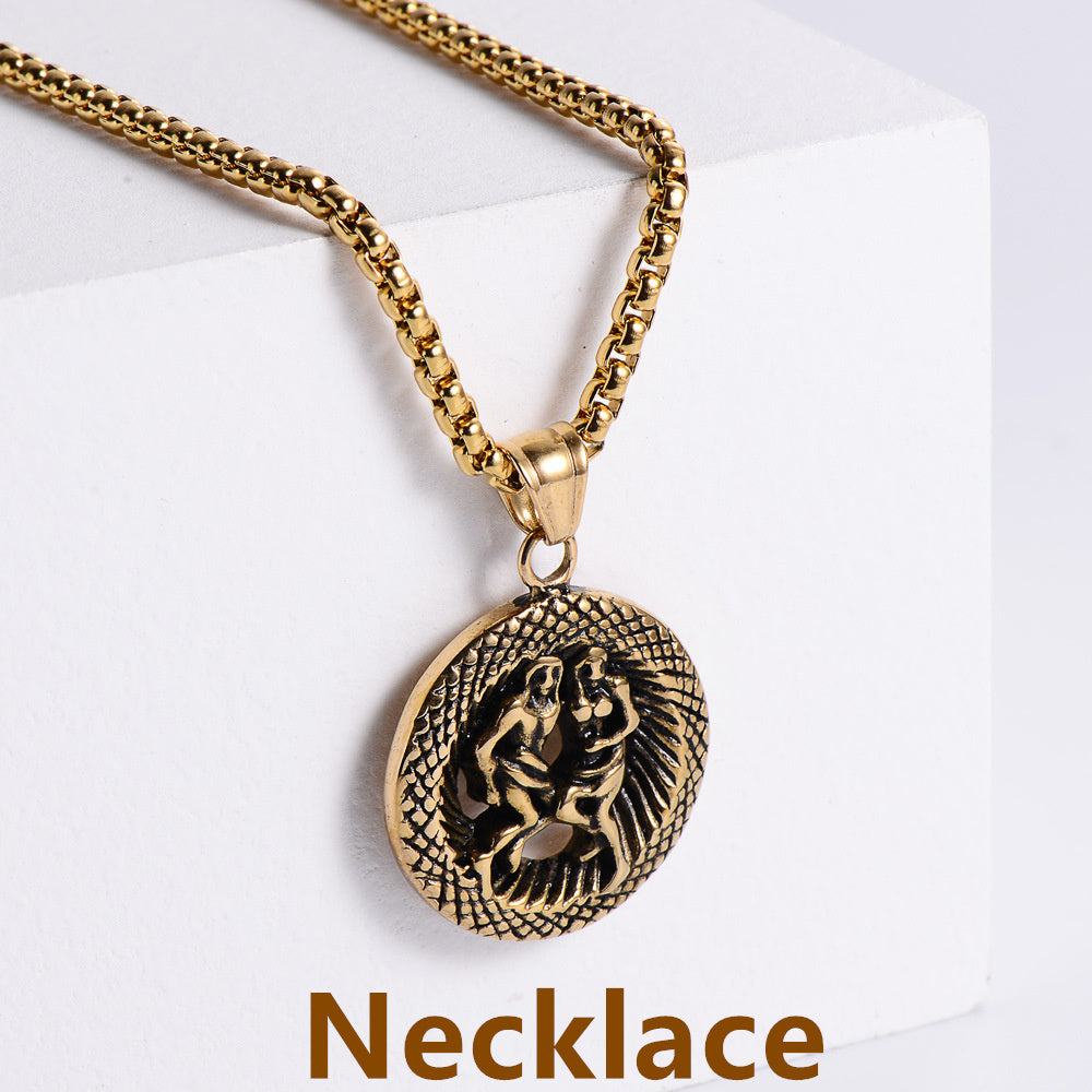 Stainless Steel 12 Constellation Pendant Necklace Aries
