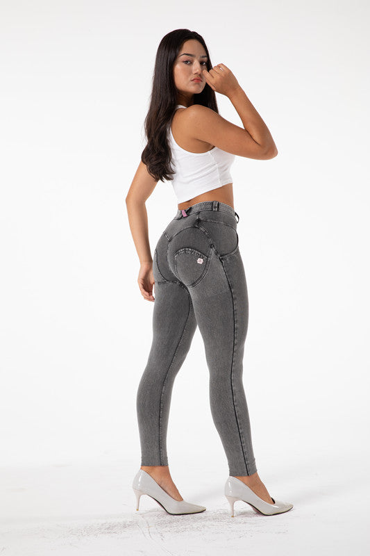 Shascullfites melody regular waist gray jeggings push up jeans bum shaping butt lifting yoga pants