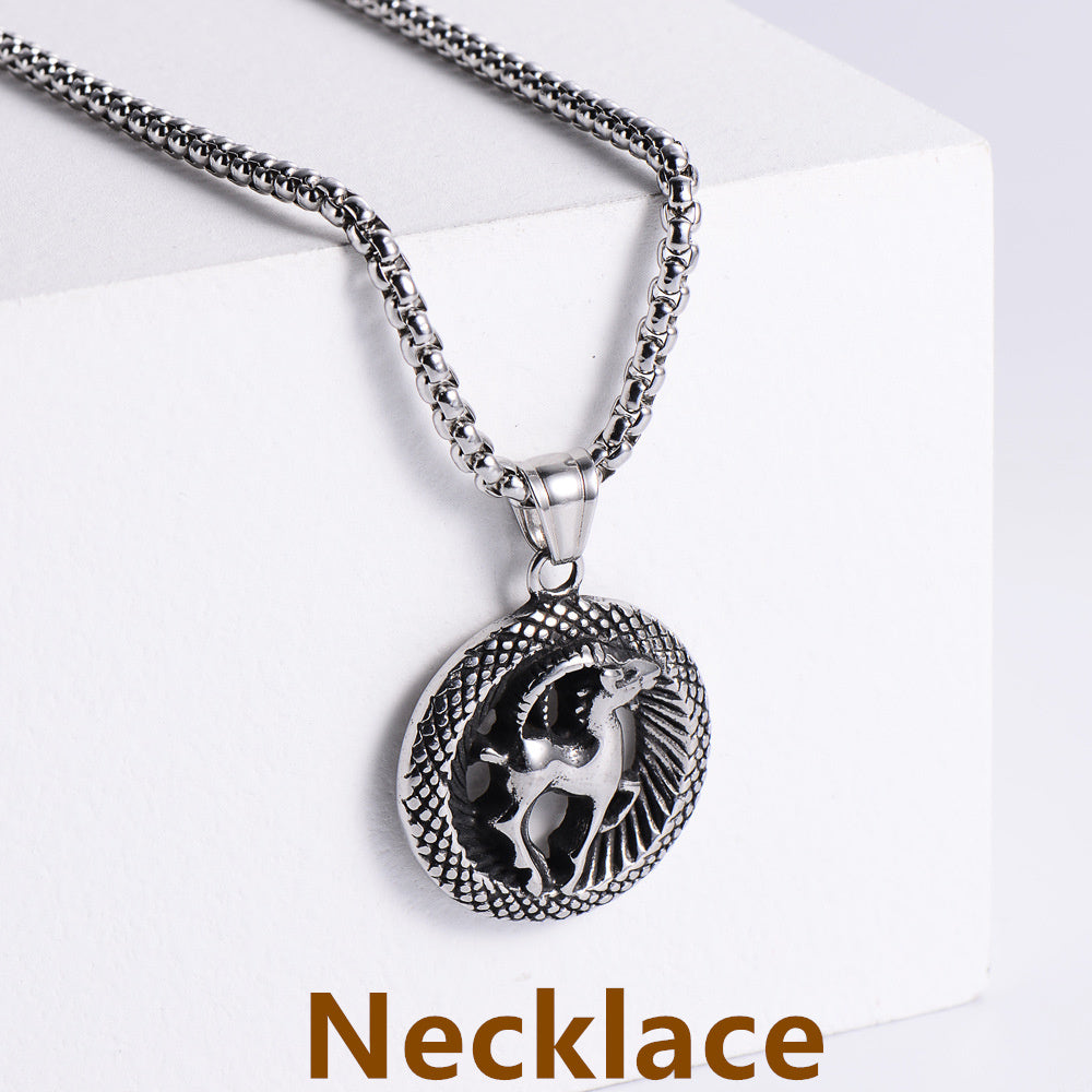 Stainless Steel 12 Constellation Pendant Necklace Aries