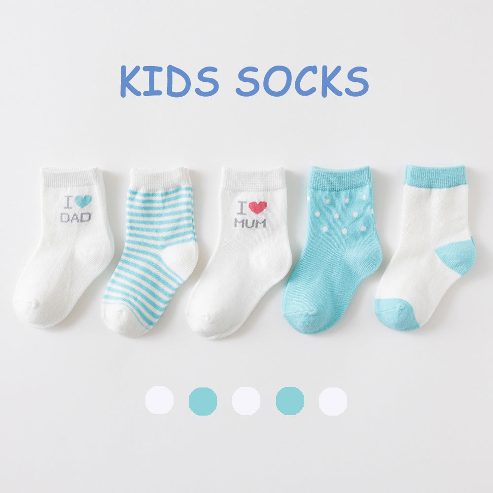 5 Pairs Of Spring And Summer Thin Children's Socks