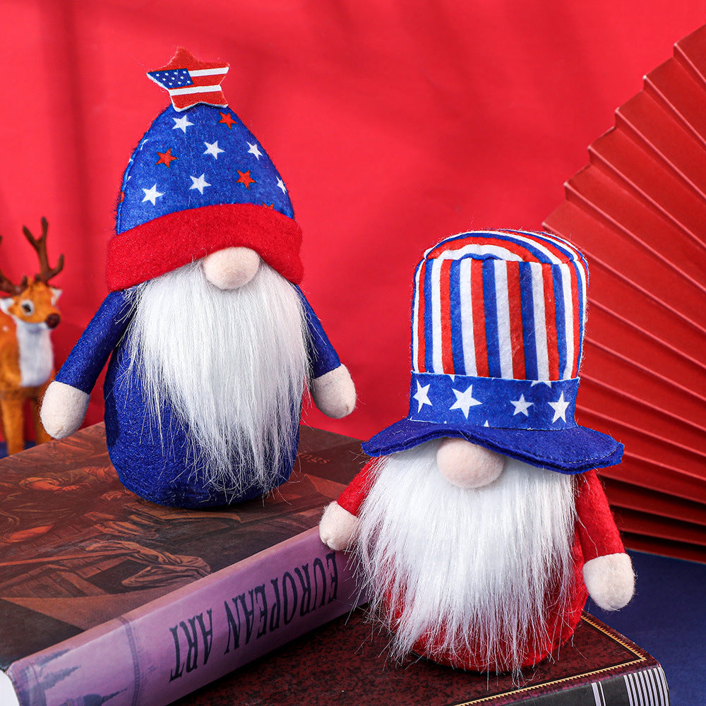 American Independence Day Hat Faceless Forest Old Man Doll Creative Home Furnishings