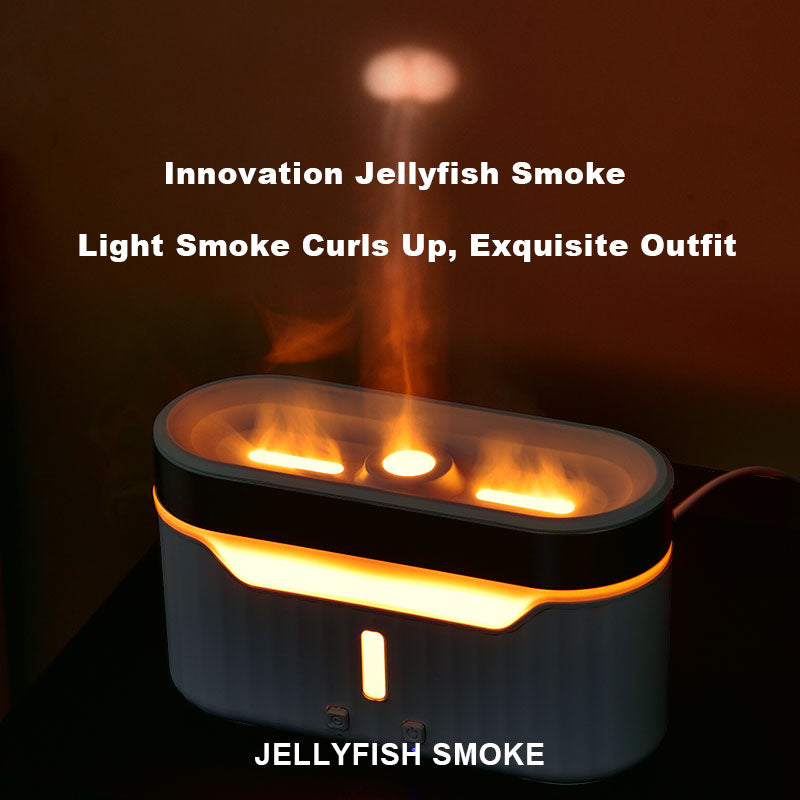 New Jellyfish Flame Humidifier Simulation Flame Aromatherapy Humidifier Jellyfish Fog Circle Atmosphere Lamp Humidifier