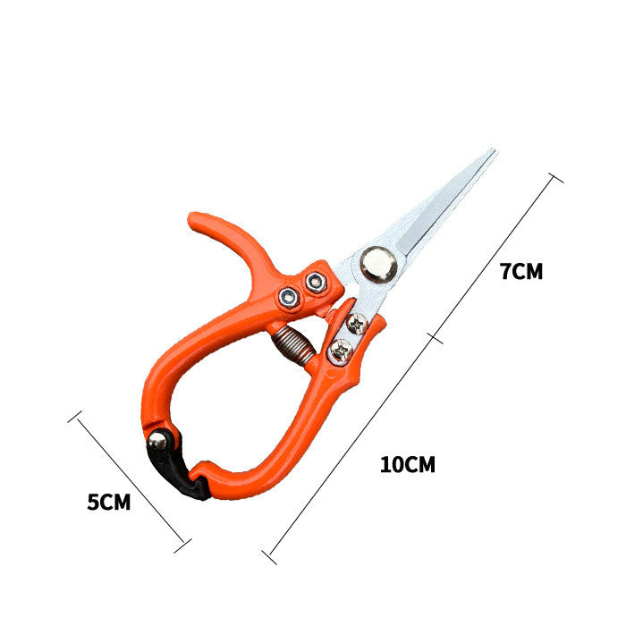 Multifunctional Garden Scissors Pruning Shears Manual With Safety Buckle Stainless Steel Spring Gardening Pruning Shear Branch Plant Cutter