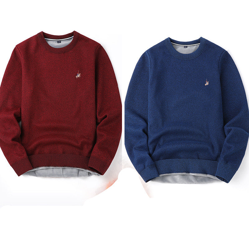 Sweater Men Autumn And Winter Plus Velvet Thickening Base